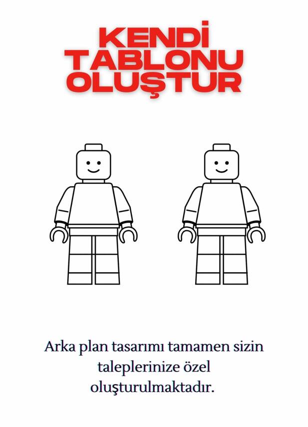 13x18 Kişiselleştirilebilir 2 Figürlü Lego Tablo - 1
