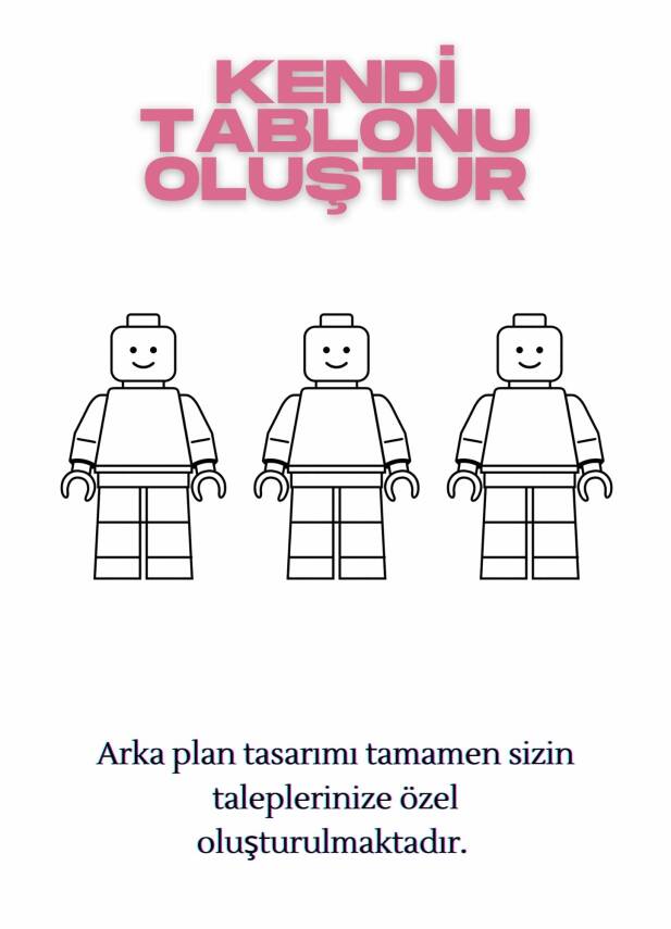 13x18 Kişiselleştirilebilir 3 Figürlü Lego Tablo - 1