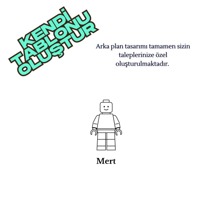 25x25 Kişiselleştirilebilir 1 Figürlü Lego Tablo - 1