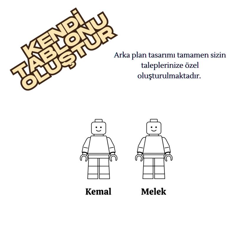 25x25 Kişiselleştirilebilir 2 Figürlü Lego Tablo - 1