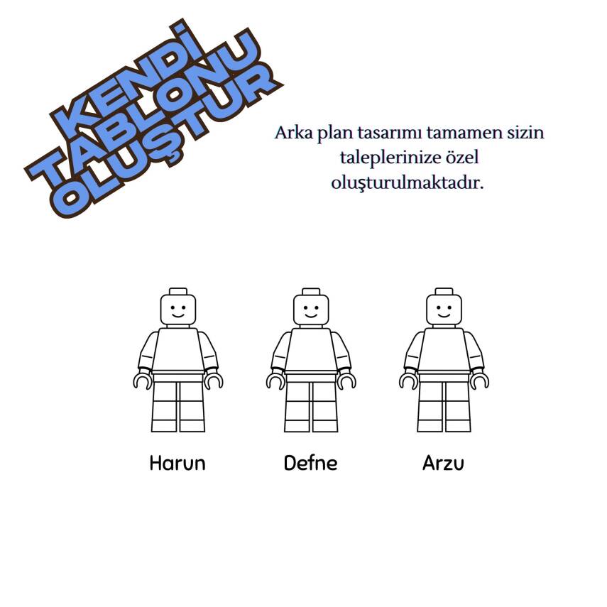 25x25 Kişiselleştirilebilir 3 Figürlü Lego Tablo - 1